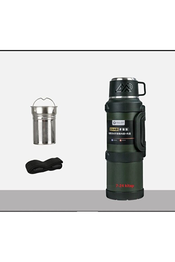 Genel Markalar Paslanmaz Çelik Termos 3,2 Litre asker yeşili