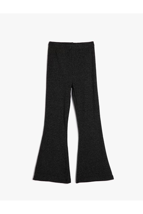 Koton-Basic Flared Trousers with Elastic Waist 1