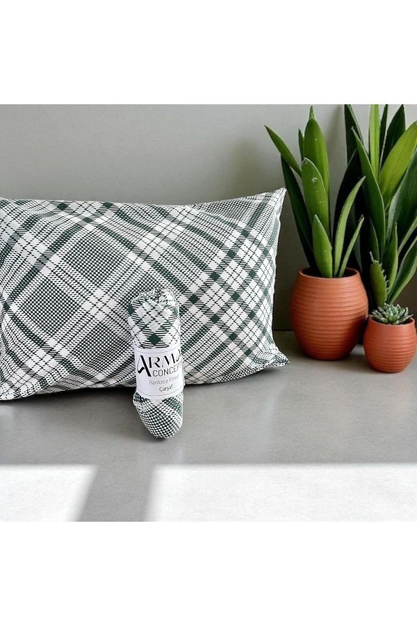 Arma Concept-Single Ranforce Fabric Plaid Pattern Fitted Elastic Sheet & 1 Pillow Case 1
