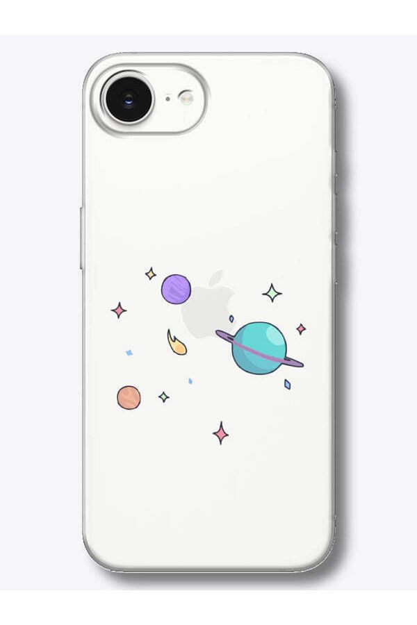 frondcase-حافظة هاتف شفافة بتصميم iPhone 16e Planet 1