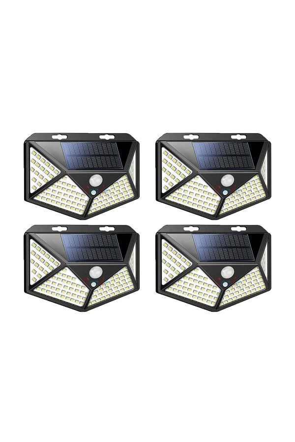 Generic-Set of 4 solar-powered lamps, motion and dusk/light sensor, standby mode, 3 lighting modes 1