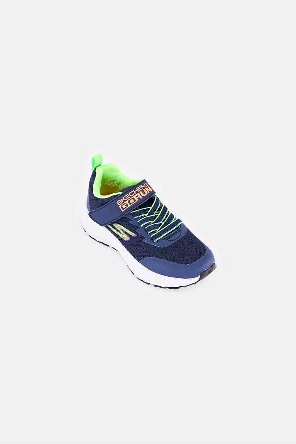 SKECHERS-Toddlers Boy Go Run Consistent Transitioner Velcro Closure Running Shoes, Navy 1