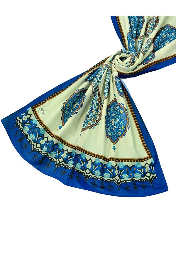 mim eşarp-Işıl İpek Soft Cotton Ethnic Patterned Shawl 75X190 cm 1