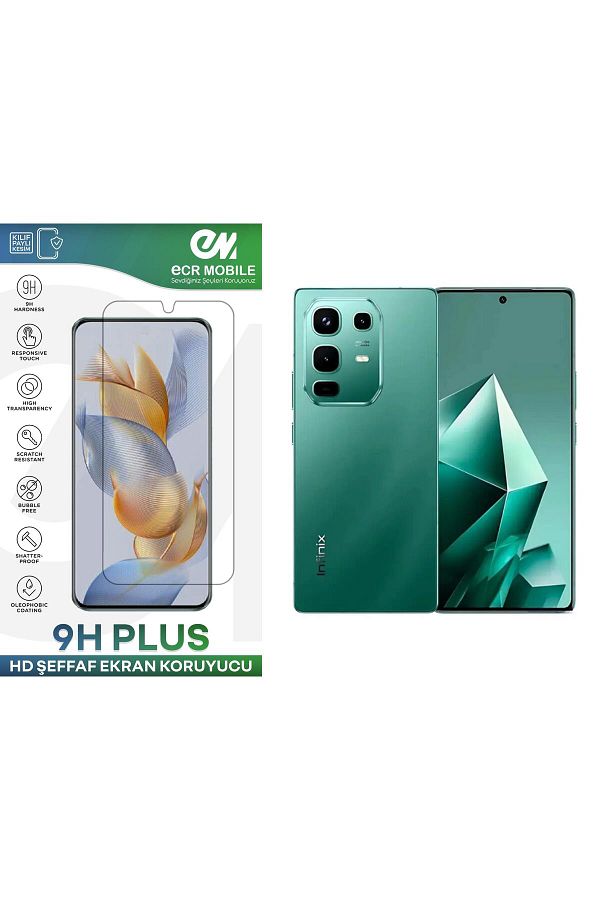 Ecr Mobile-واقي شاشة متوافق مع هاتف Infinix Note 50 9H زجاج نانو مرن شفاف 1