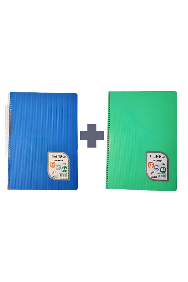 Mikro-2 Pieces A4 Spiral Checkered Notebook – 72 Sheets – Pp Cover – School & Office Notebook 1