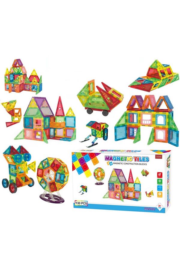 LikeSmart-Set Inteligent de Constructie Magnetic, "MAGNETIC CONSTRUCTION BLOCKS", 130 Piese, Educativ si Creat 1