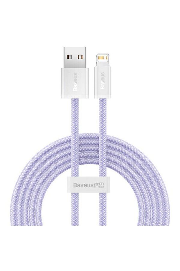 Dali-Cablu de date și încărcare, conector USB A la conector compatibil Apple, seria Dynamic 2, 2.4A, 1m, alb-violet 1