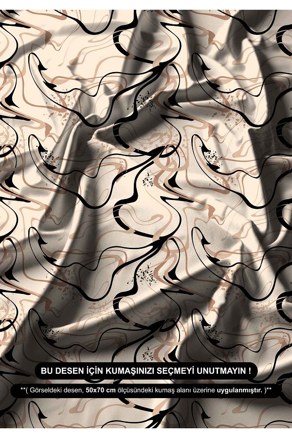 DESENİX-Abstract Brush Pattern Digital Printing Fabric |   Moving Pattern |   150X100Cm |   Sales with Meters 1