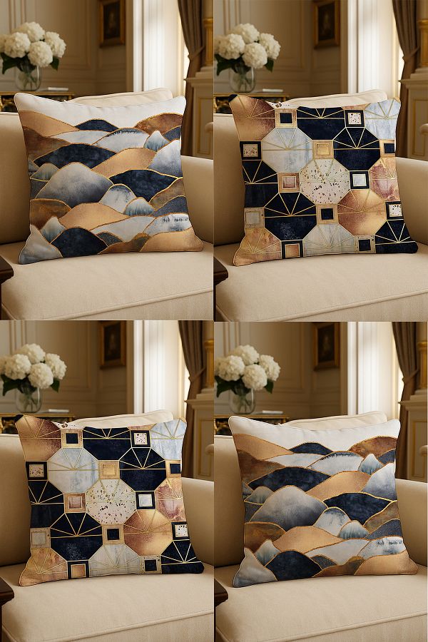 LadiesHome-Special Design Digital Printed Decorative Throw Pillow Case 43X43 cm Double Sided Set of 4 1