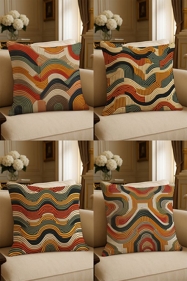 LadiesHome-Special Design Digital Printed Decorative Throw Pillow Case 43X43 cm Double Sided Set of 4 1