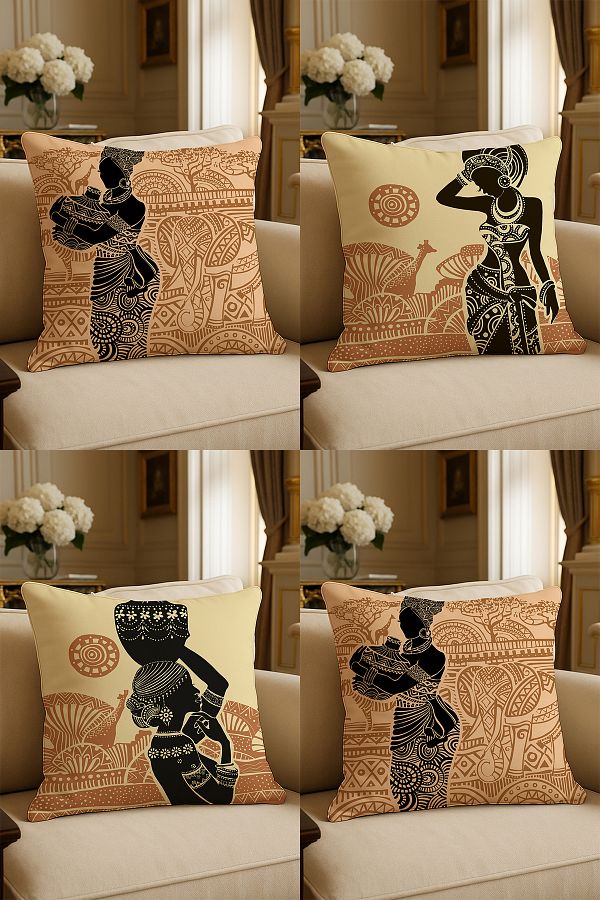 LadiesHome-Special Design Digital Printed Decorative Throw Pillow Case 43X43 cm Double Sided Set of 4 1