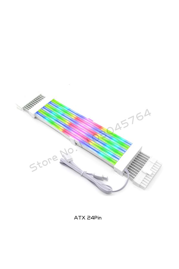 Choice-كابل تمديد مزود الطاقة ATX 24Pin RGB Strimer Plus Not Lian Li ATX 24Pin PCI-E 8Pin Soft Silicone Bendab 1