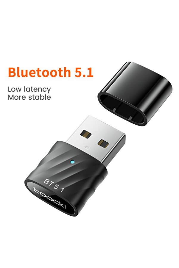 Toocki-Black USB Bluetooth Adapter Bluetooth 5.1 Wireless BT Receiver Transmitter Adaptador for PC S 1