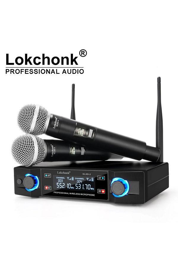 Choice1-نظام ميكروفون لاسلكي احترافي GLXD2 بمقبس أمريكي ثنائي القناة بتردد ثابت UHF لاسلكي يدوي 1