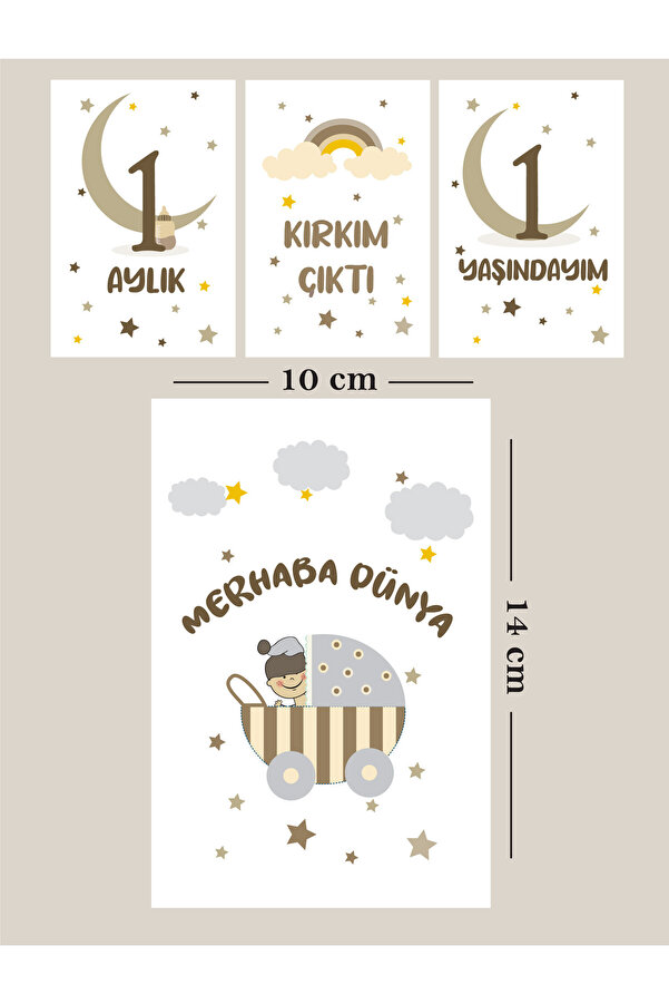 The Bill Store Bebek Anı Kartları Aylık Fotoğraf Çekim Kartları Bebek Hediyelik