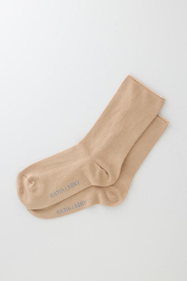 Katia&Bony-Γυναικείες κάλτσες Latte Color Elastic Modal Fabric Thin Socket 1