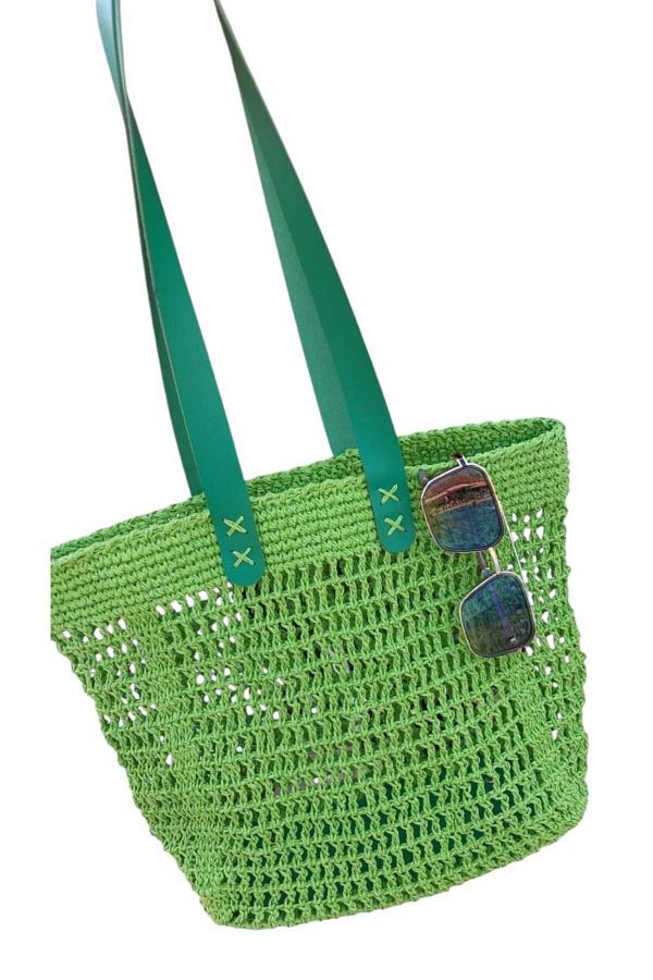 bi ters bi düz-Elörgüsü Leather Detailled Net Bag 1