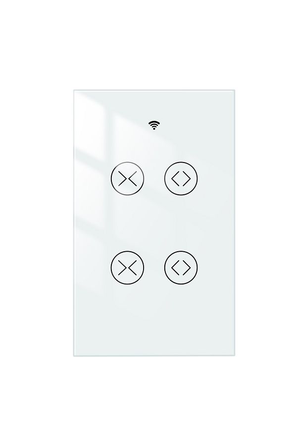 MOES-Switch US White Tuya Smart Life WiFi RF 2 Gang Double Curtain Blind Switch for Roller Shutter E 1