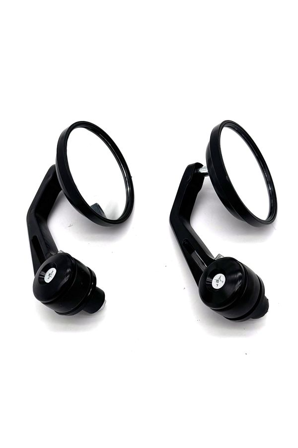 Choice-black 1 Pair 22mm 7/8" Round Bar End Rear Mirrors Handlebar Extended Rear View Mirror For Cafe Racer 1
