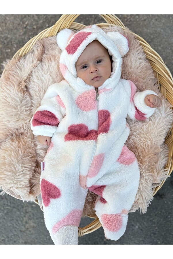 Bebesev Welsoft Peluş Unisex Fermuarlı Baskılı Kışlık Bebek Uyku Tulumu Bebek Tulumu Çocuk Tulumu