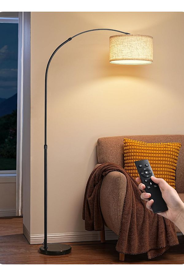 Saharaz-Arc Floor Lamps,Adjustable Angle Lamp Head,with Remote Control,12W 3 Level Adjustable Lighting 1