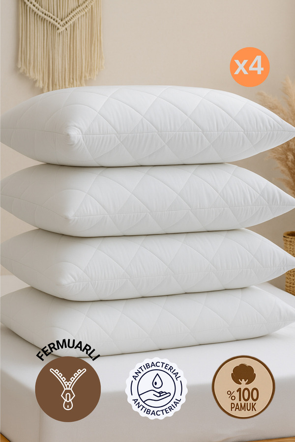 Formeya-4 ks 100% bavlnené prešívané ochranné puzdro na vankúš - súprava obliečok na vankúše na zips 50x70 cm 1