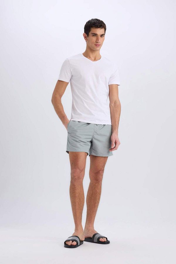 DeFacto-Mesh Lined Short Length Swim Shorts E1032Ax25Hs 1
