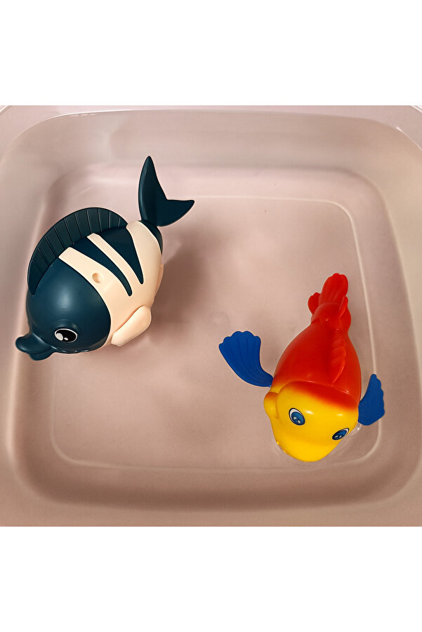 LRS STORE 2 Adet Oyuncak Kurmalı Yüzen Balık ,Banyo -Havuz Oyuncağı Balık Nemo ve Sevimli Köpekbalığı
