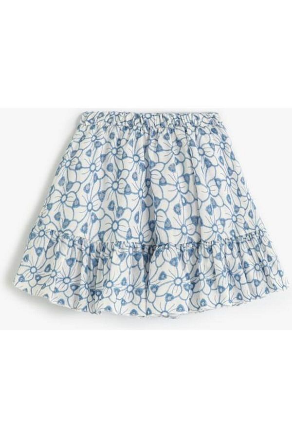 Koton-Fustă cu model floral, cu talie elastică și detaliu cu volane 1