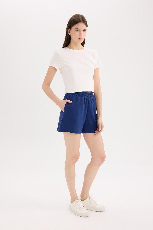 DeFacto-Pantaloni scurți cu talie elastică și buzunare cu picioare drepte U3357AZ25SM 1