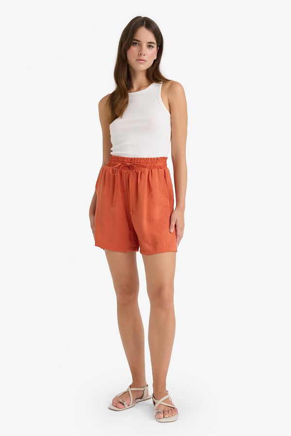 DeFacto-Pantaloni scurți cu talie înaltă elastică cu picioare drepte F0487ax25sm 1