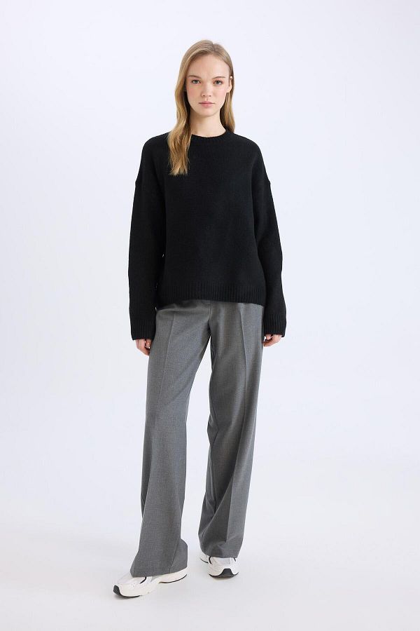 DeFacto-Basic-Hose mit hoher Taille und weitem Bein – C6402ax24au 1