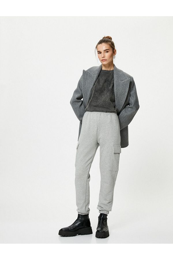 Koton-Jogger Sweatpants with Cargo Pockets and Elastic Waist 1