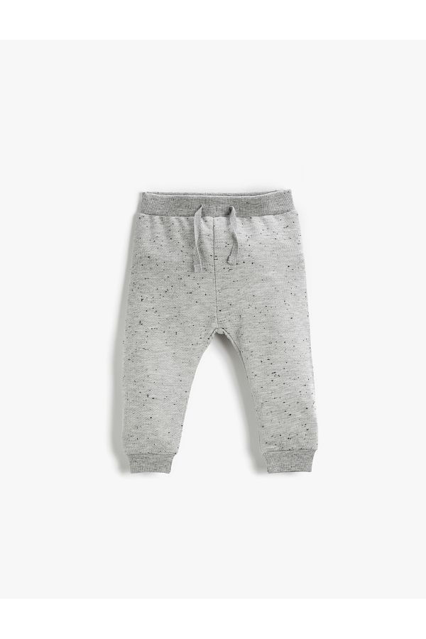 Koton-Basic Textured Jogger Sweatpants with Elastic Waist 1