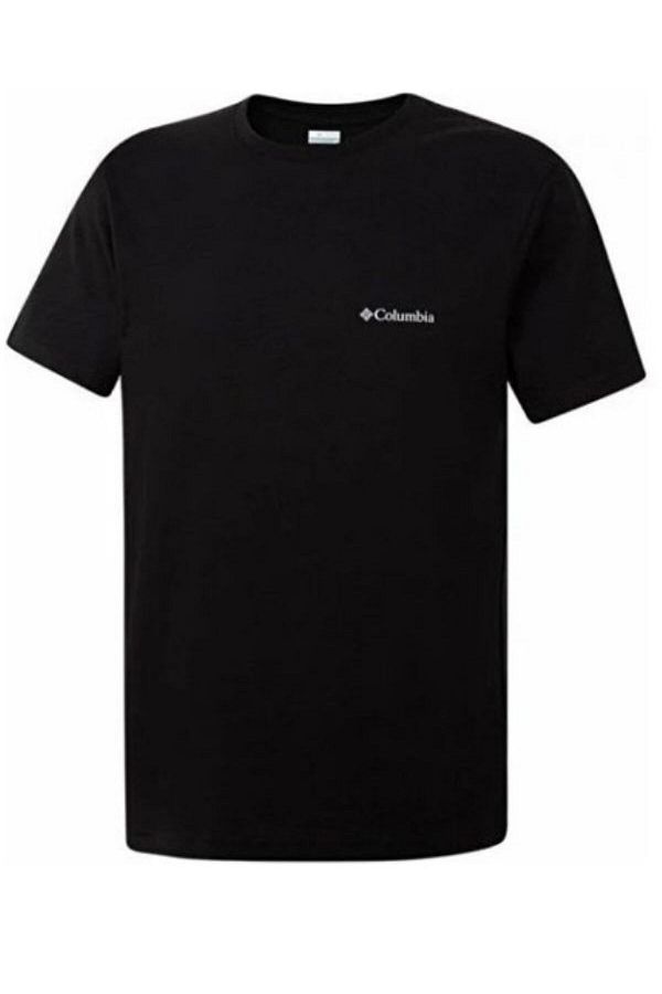 Columbia-Ανδρικό μπλουζάκι Csc M Basic Sm με βουρτσισμένο λογότυπο Ss Tee μαύρο Cs0282-010 1