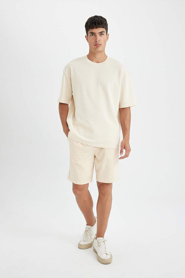 DeFacto-Regular Fit Basic Plain Bermuda Shorts with Pockets D7933Ax24Sm 1
