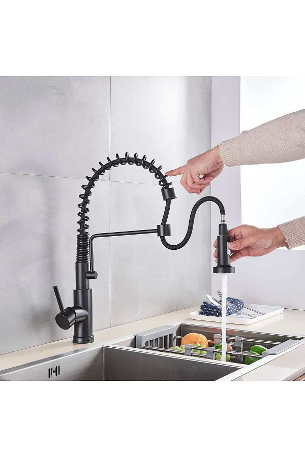 CasaVie-Kitchen faucet, with 2 flow functions, pull-out shower, touch sensor, black, code 1391 1