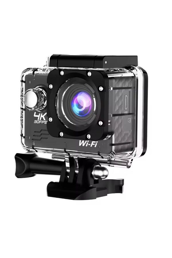 Juls & sim-Camera video Juls&Sim® 4K 30FPS, 16MP 4X Zoom, rezistenta la apa pana la 30m cu ecran LCD 1