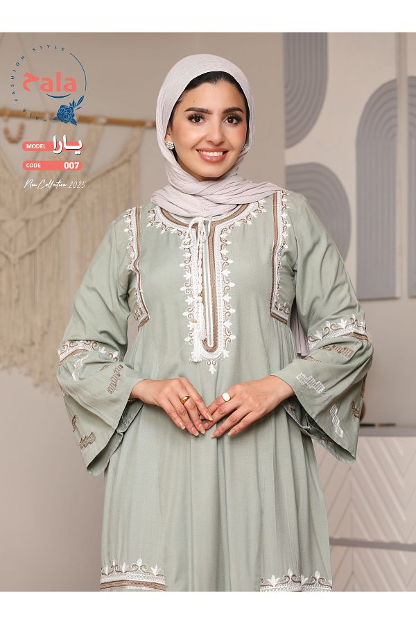 Hala-Embroidered reception jalabiya made of light and soft linen fabric that gives you a feeling of comfort and freshness 1