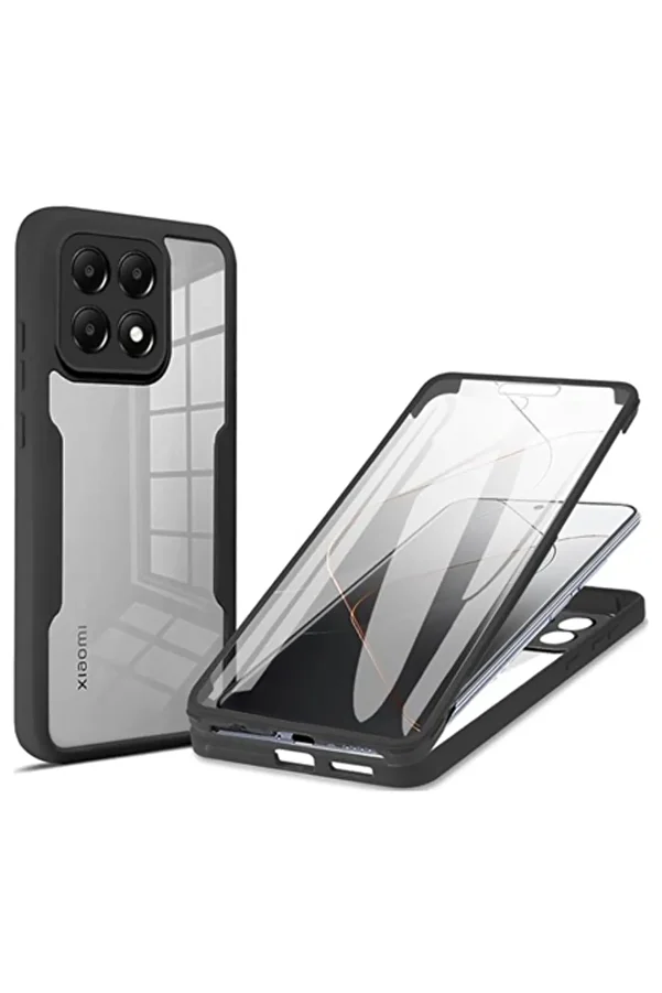 Dali-360 Protective Case for Xiaomi 14T Pro, ColorVerse, with Screen Protector, TPU, Black-Transparent 1