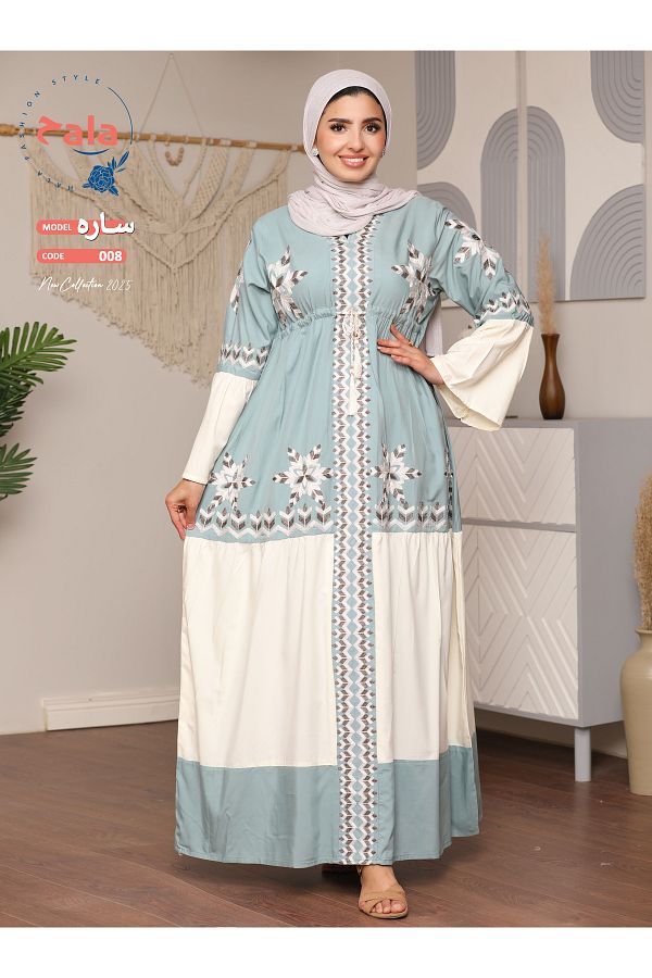 Hala-Embroidered reception jalabiya made of light and soft linen fabric that gives you a feeling of comfort and freshness 1