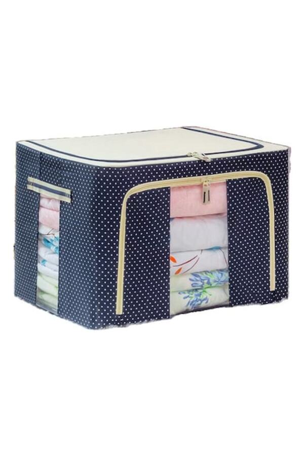Dali-Foldable Storage Box with Zipper for Clothes, Front Window, Two Access Doors, 40x30x20cm, Canvas, Pl 1