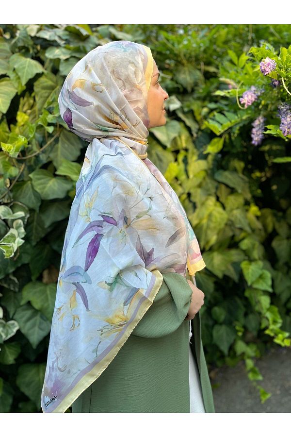 ESSLERA-Lily Flower Pattern Soft Shawl 1