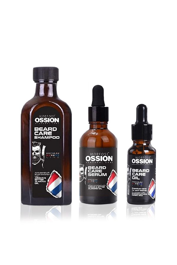 Morfose-Beard Care Essence Shampoo Kit Includes 1 pc Shampoo 100ml and 2 pcs Serum 50ml+20ml for Men 1