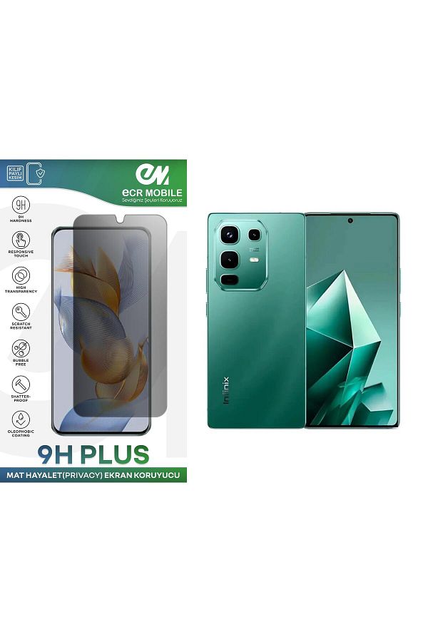 Ecr Mobile-واقي شاشة متوافق مع هاتف Infinix Note 50 9H مرن نانو غير قابل للكسر MAT HAYALET (الخصوصية) 1