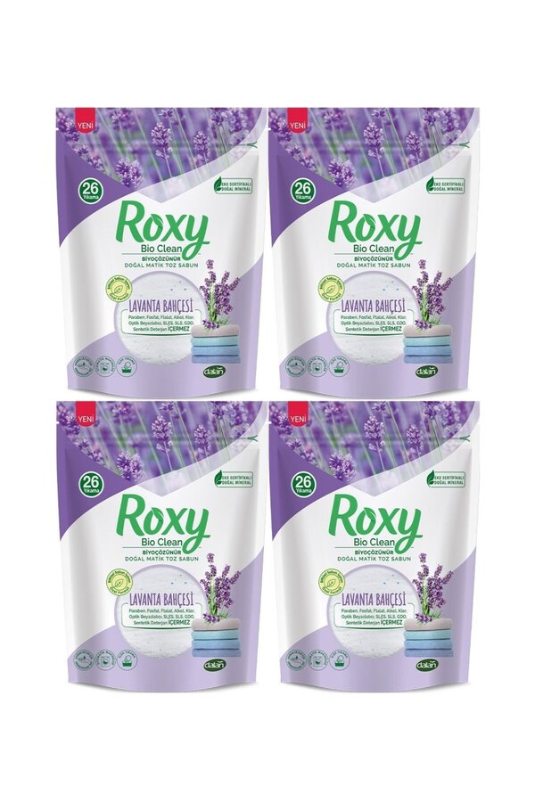 Dalan Roxy Bio Clean Matik Sabun Tozu 800GR Lavanta Bahçesi (4 Lü Set)
