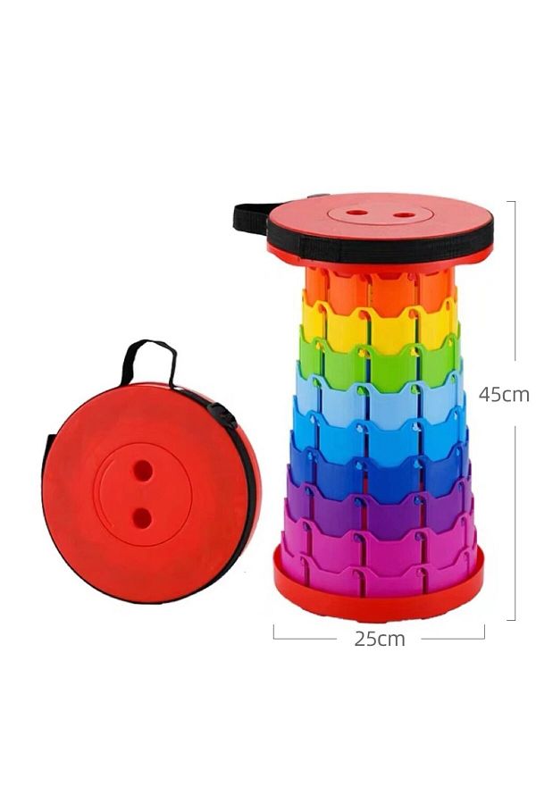 Choice-Style 1 2025 1PC Rainbow Folding Stool Adjustable Height PP Material Portable Collapsible Compact f 1