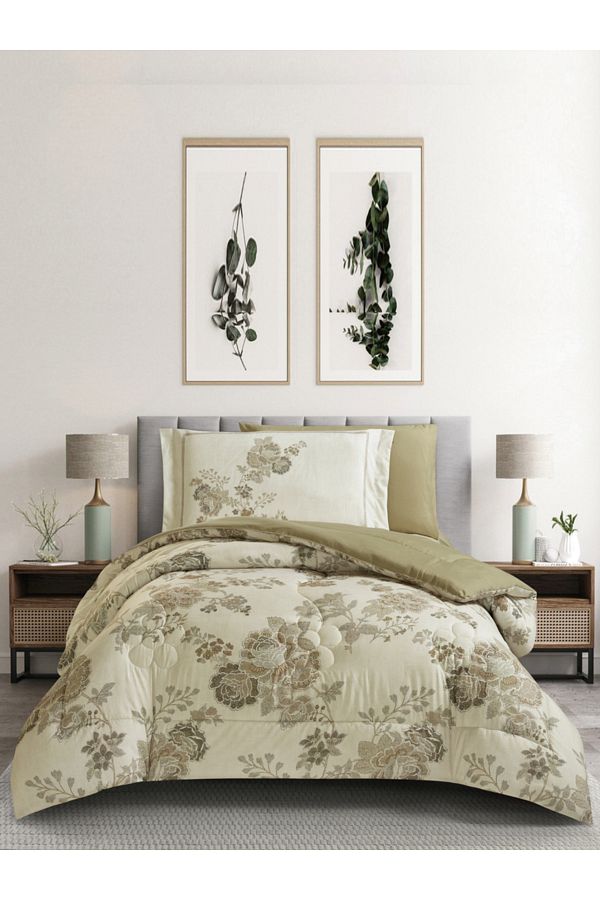 Donetella-4-Piece Digital Print Comforter Set – Twin Size 170x230 cm, Soft Microfiber Bedding Set. 1