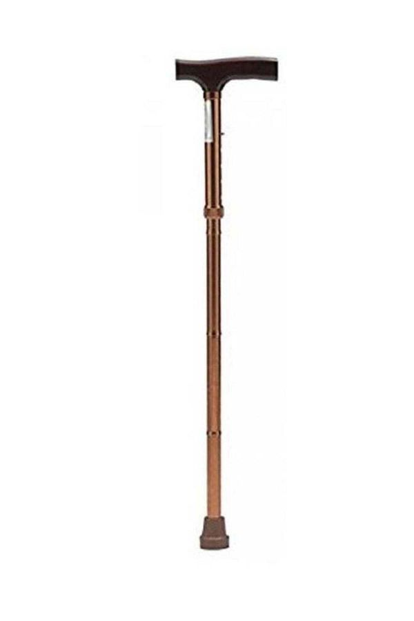 Unspecified-Foldable Walking Cane with Adjustable Length and Non-Slip Base, Made of Aluminum (Copper Color), L-S 1