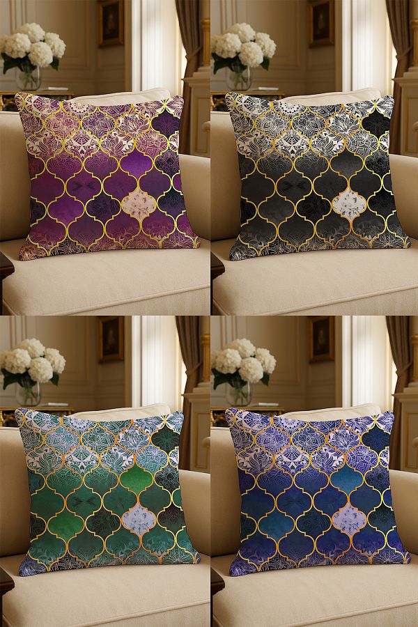 LadiesHome-Special Design Digital Printed Decorative Throw Pillow Case 43X43 cm Double Sided Set of 4 1